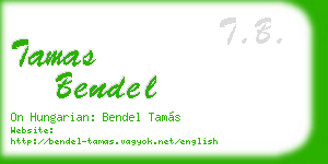 tamas bendel business card